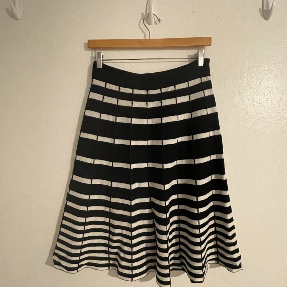 Cato Black and White A-Line Skirt